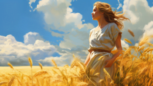 Virgo in field of wheat
