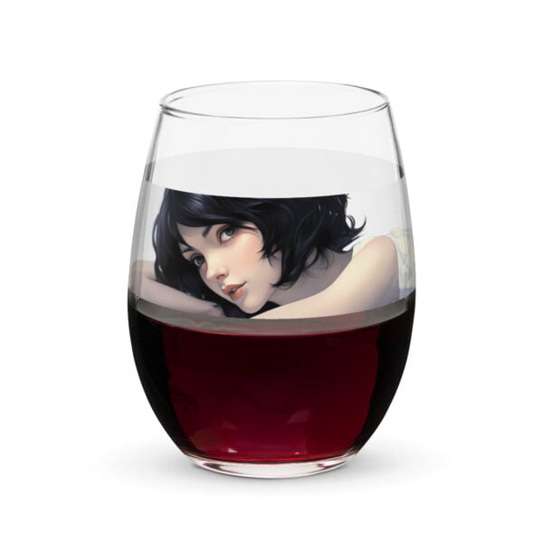 Enchanting Anime Stemless Wine Glass - Black Hair