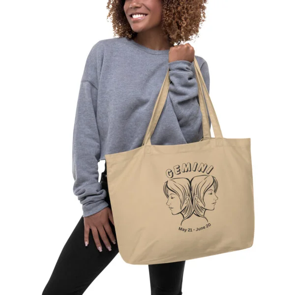 "Gemini" Large organic tote bag